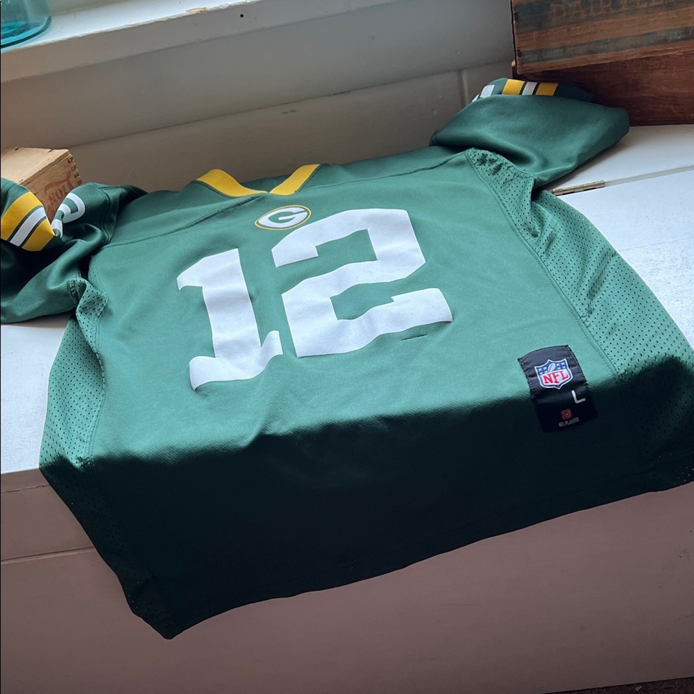 NFL Green Bay Packers #12 Rogers Green and Yellow Kids Jersey size Large - Picture 9 of 14